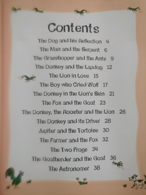 Aesops Fables The Boy Who Cried Wolf And Other Aesops Fables Contents Page