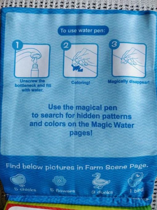 Reusable Magic water colouring book Animals Blue Inside5