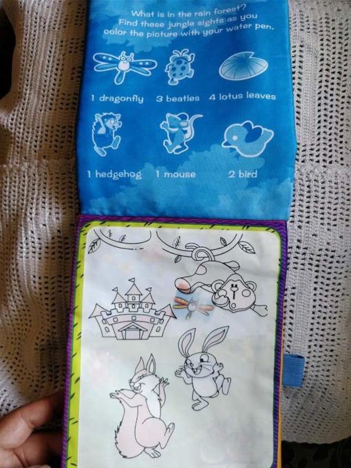 Reusable Magic water colouring book Animals Blue Inside2