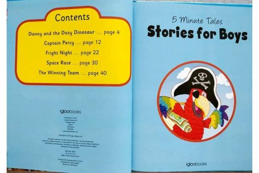 Five Minute Tales Stories for Boys Igloo Books 9780857802705 Index Contents Page