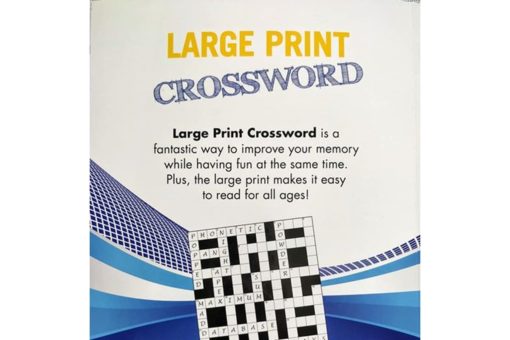 Puzzle Time Large Print Crossword Blue backside