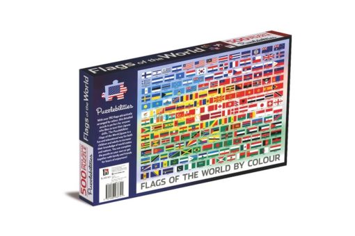 500 Piece Jigsaw Puzzle Flags of the World back cover