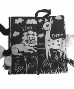 Jungly Fun 2 Animal Tails Black White Cloth Book inside (2)