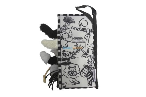 Jungly Tails Animal Tails Black White Cloth Book back cover