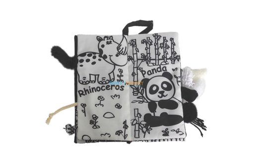 Jungly Tails Animal Tails Black White Cloth Book inside